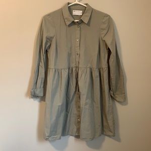 ASOS Green Long sleeve button front dress